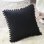 Ball ball lace pillow velvet solid color sofa short plush ball cushion cover