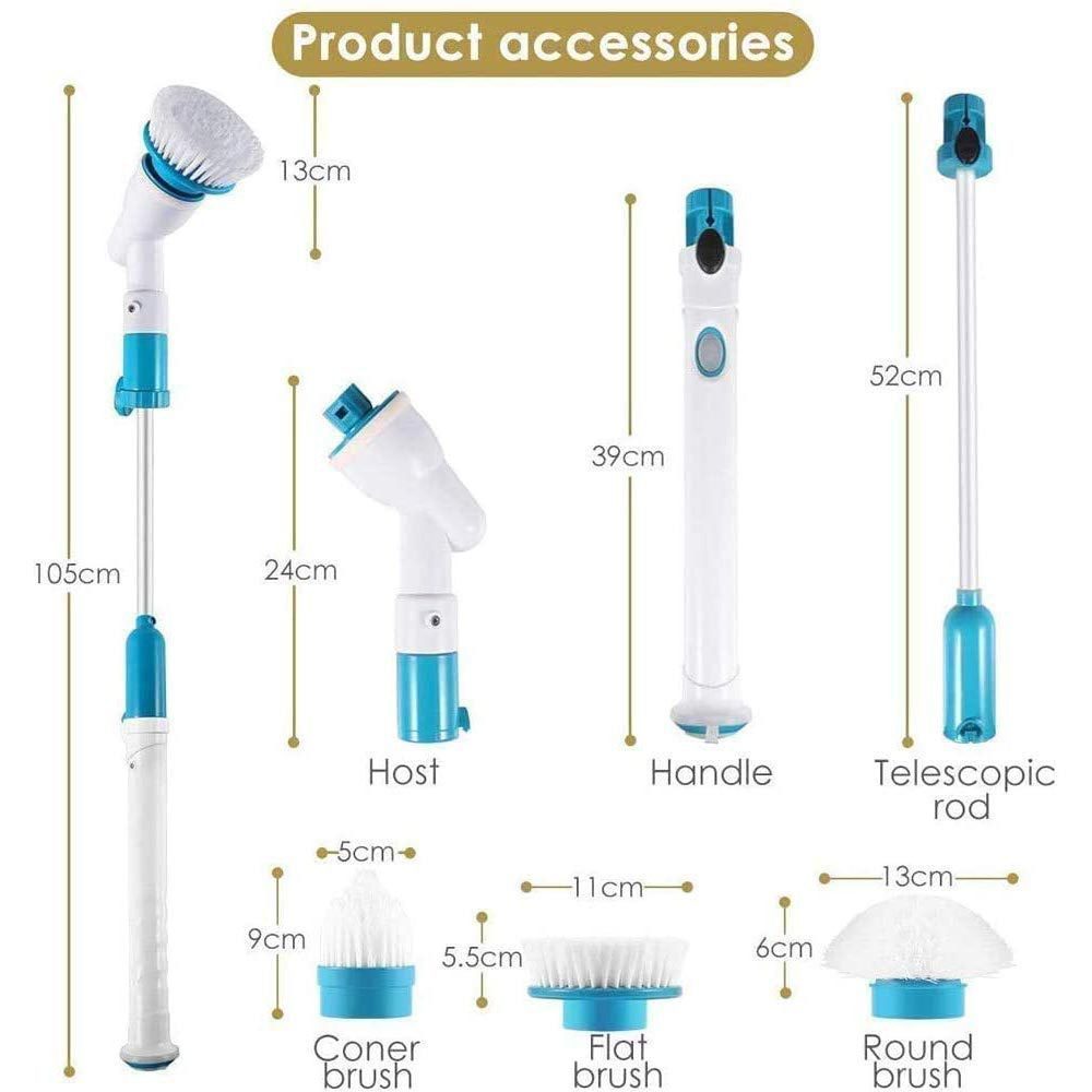 Kabellose, wiederaufladbare elektrische Reinigungsbürste mit langem Griff dreht sich automatisch