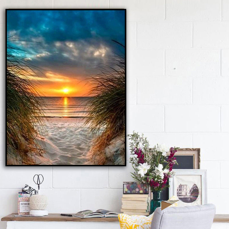 Sunset Seascape Living Room Decorative Painting Full Drill