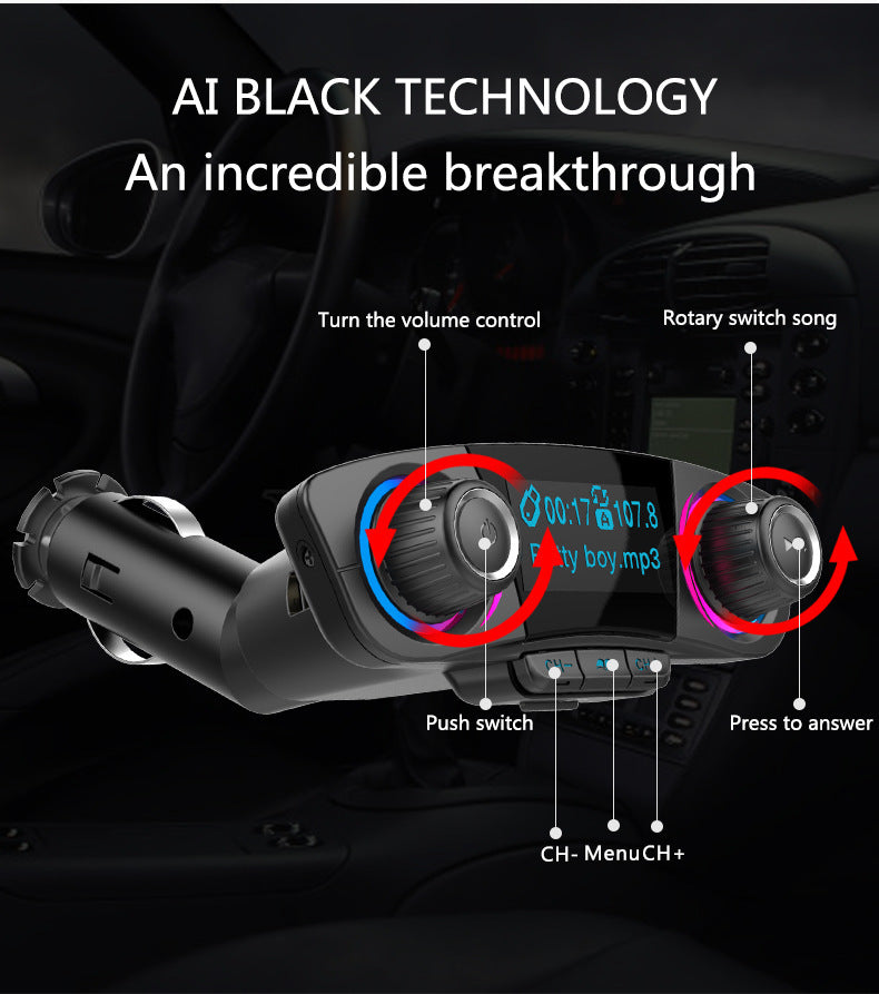 Încărcător auto fără fir Bluetooth Transmițător FM Player MP3 Adaptor radio USB SUA