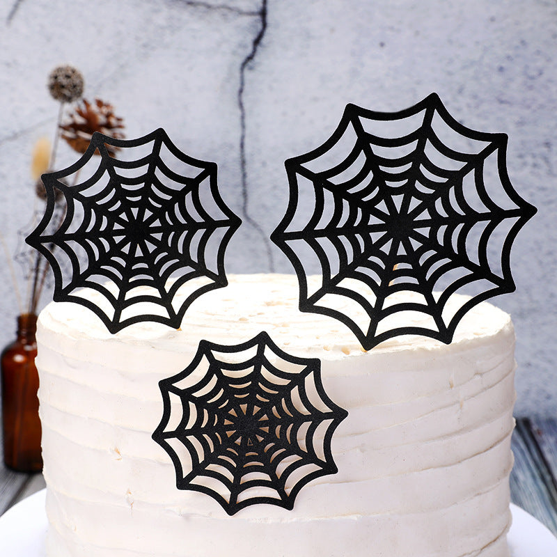 Cake Decoration Spider Spider Web Spider Plugin Children's Birthday Cake Insert Card