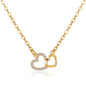 Love Necklace Temperament Double Peach Heart Pendant Clavicle Chain