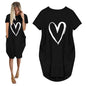 Short Sleeve Dress Love Valentine'S Day Print