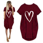 Short Sleeve Dress Love Valentine'S Day Print