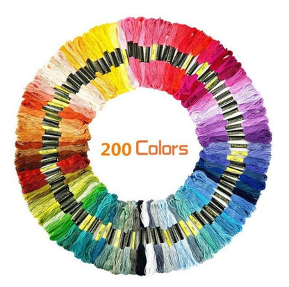 200 Color Cross Stitch Thread Embroidery Thread DIY Cross Stitch Wiring Woven Colorful Cotton Thread