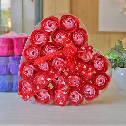 24 Rose Soap Soap Flower Heart-shaped Box