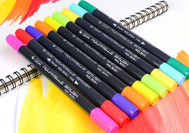 STA 80 Colors Set Water Based Ink Sketch Marker Pens Twin Tip Fine Brush Marker Pen For Graphic Drawing Manga Art Supplies