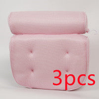 6 suction cups bath pillow 3D net bathtub pillow