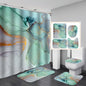 Beautiful Modern Shower Curtains 3D Bathroom Curtain Set Anti-slip Bath Mat Soft Carpet Water Absorption Rugs Home Decoration