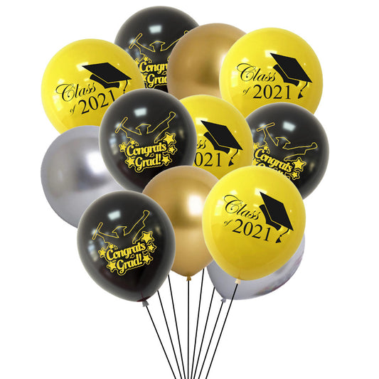 Graduation Party Paper Banner Graduation Season Printed Latex Balloons