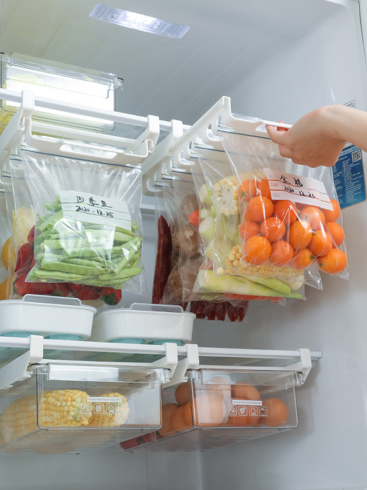 Refrigerator Fresh-keeping Drawer Type Kitchen Food Sealing Bag Track Storage Hanger