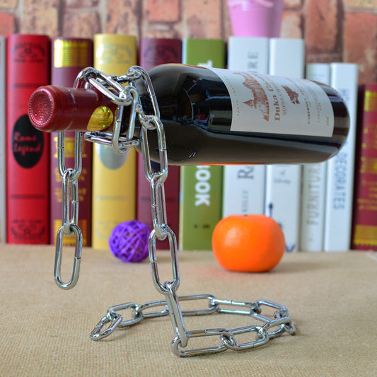 Suspended Wrought Iron Chain Red Wine Shelf Wine Bottle Decoration European Style