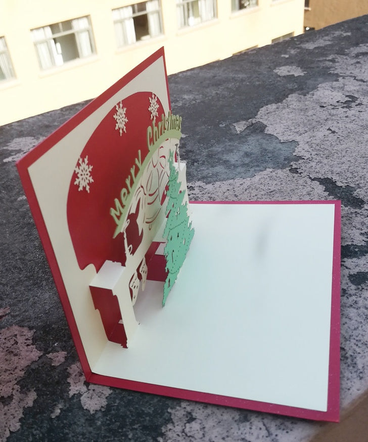 Christmas Card Wholesale Creative 3D Stereo Greeting Card Holiday Wish Card Kindergarten Handmade Greeting Card