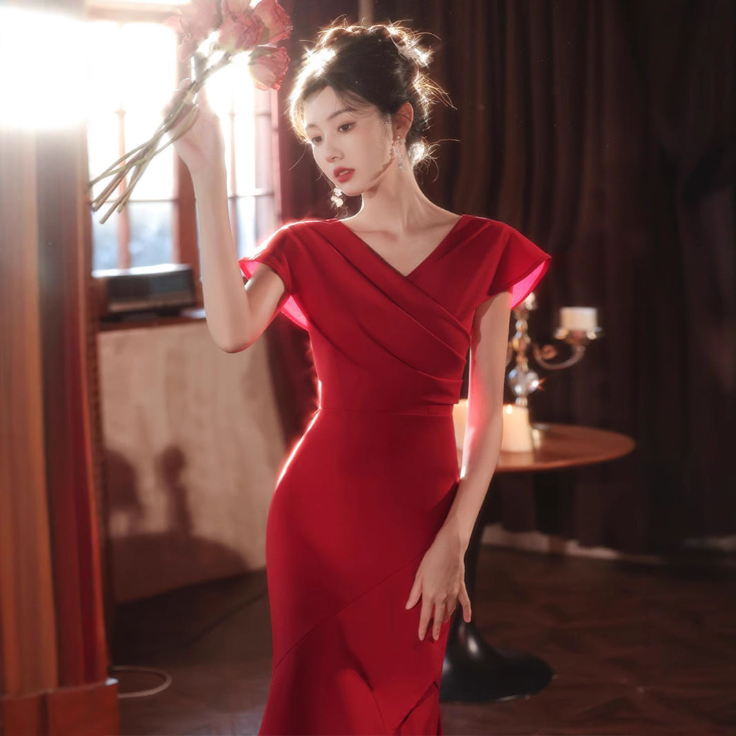 Fishtail Waist-tight Banquet Irregular Dress