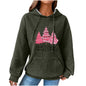 Women's Hooded Long-sleeved Patchwork Waffle Sweater