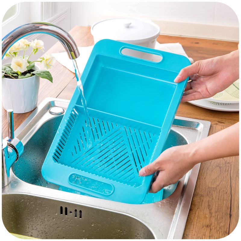 Multifunction Kitchen Chopping Blocks Sinks Drain Basket Cutting Board Vegetable Meat Tools Kitchen Accessories Chopping Board