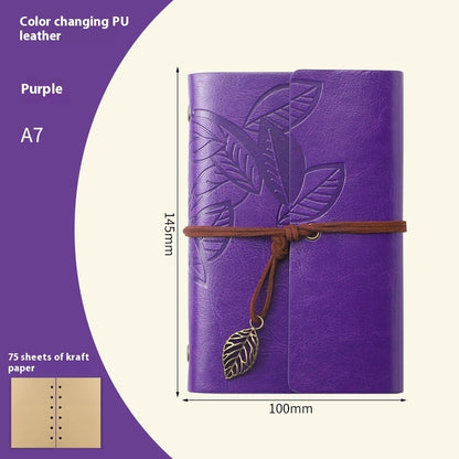 Creative Notebook Stationery One Leaf Zhiqiu Travel Diary Book Loose Leaf Vintage Leaves One Piece