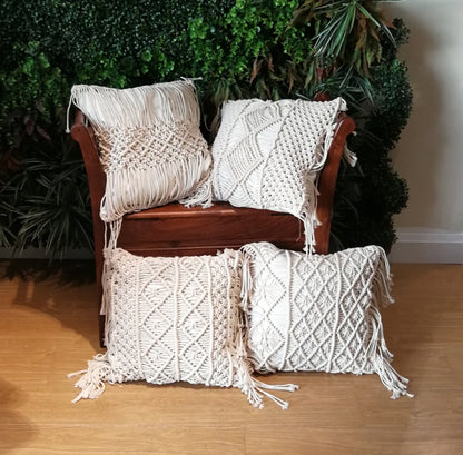 Bohemian Hand-woven Macrame Cotton Cushion Cover