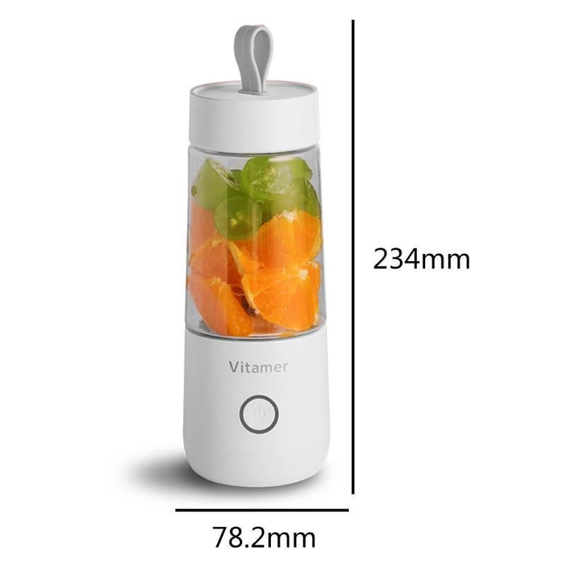 350ml Portable Blender Juicer Electric USB Rechargeable Mixer Smoothie Slushy Cup Juice Blender Bottle USB Charging Kitchen Gadgets