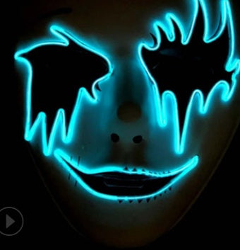 Halloween Skeleton Mask LED Glow Scary EL-Wire Mask