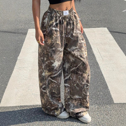 Slimming Casual Pants Hip Hop Retro Street Multi-pocket Camouflage Cargo Pants For Women Y2k Hip-hop Cargo Grunge Baggy Trousers