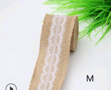 Lace 5CM wide linen roll DIY handmade Christmas decoration linen wedding crafts