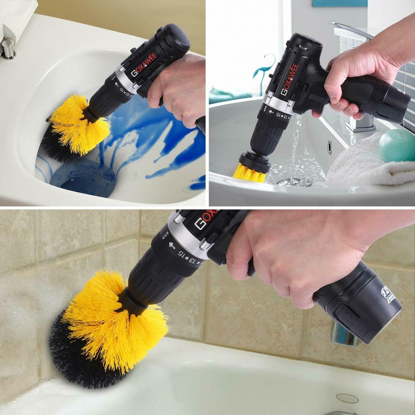 Drill Brush Set Power Scrubber Brushes for Car Wash Cleaning Carpet Tile Grout