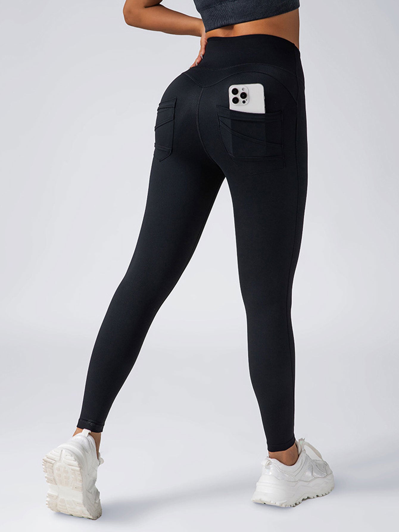 Leggings For Women With Pockets- High Waisted Tummy Control For Workout Running Capri Yoga Pants