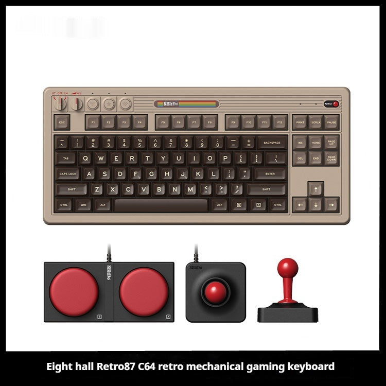 Retro Mechanical Gaming Keyboard Wireless Bluetooth With Rocker