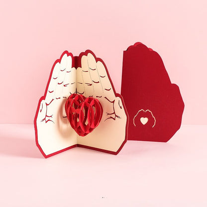 3D Laser Cut Handmade Sakura Kissing Lover Paper Invitation Greeting Card