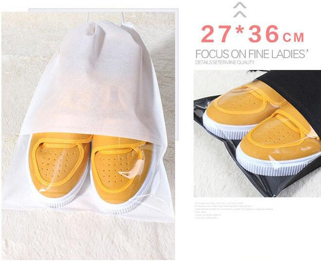 2 Sizes Waterproof Shoes Bag Pouch Storage Travel Bag Portable Tote Drawstring Bag Organizer Cover Non-Woven Laundry Organizador