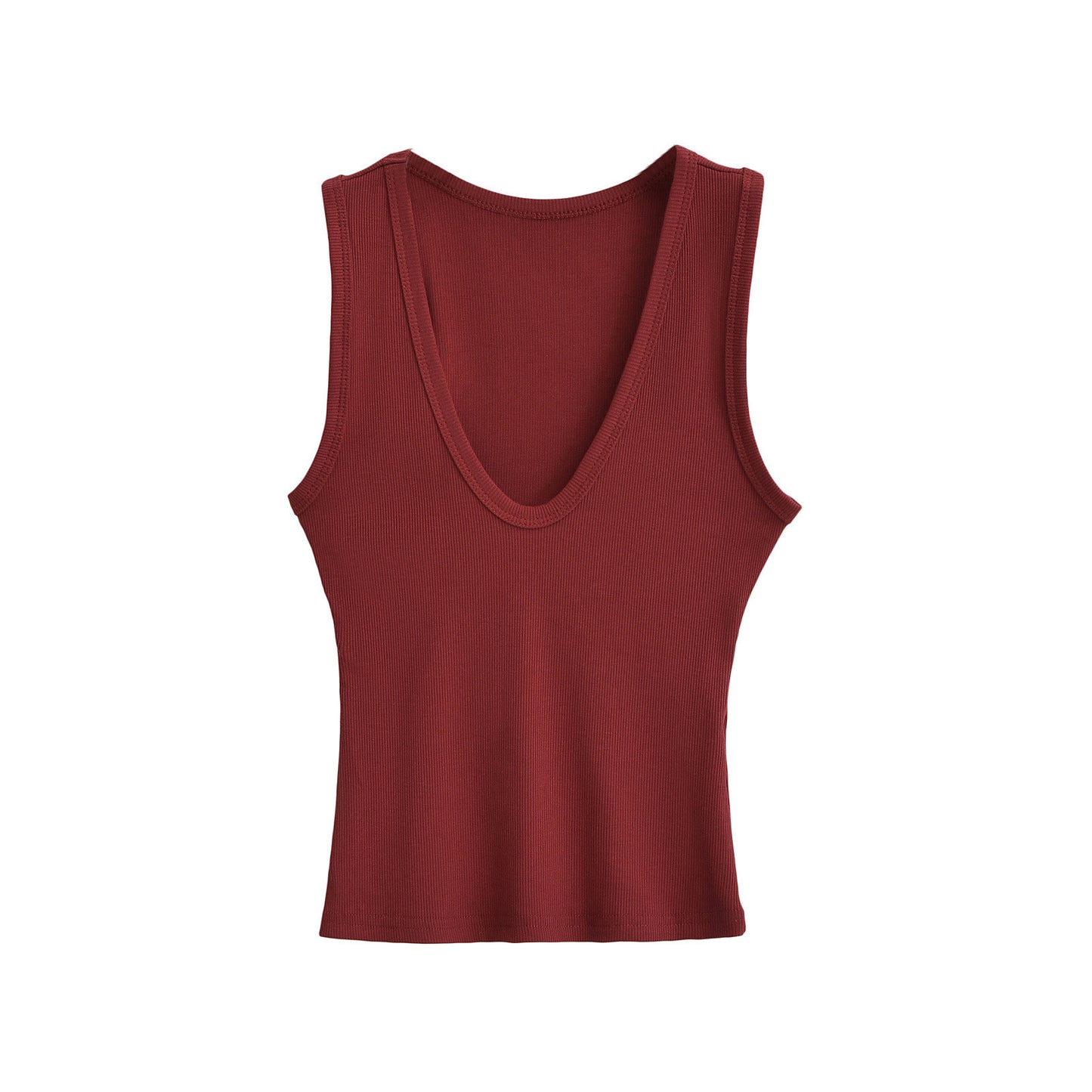 Women's Deep U-neck Vest Short Top