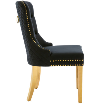 Velvet Metal Leg Dining Chair