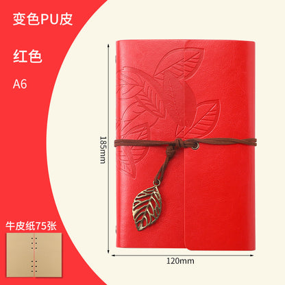 Creative Notebook Stationery One Leaf Zhiqiu Travel Diary Book Loose Leaf Vintage Leaves One Piece