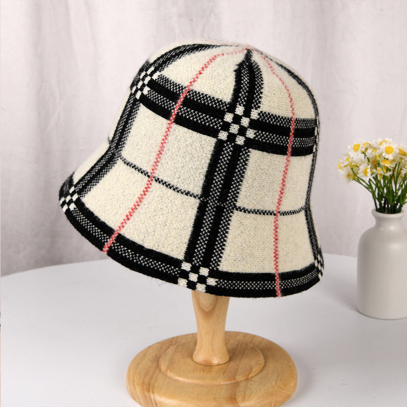 Plaid Stripes Bucket Hat Make Your Face Look Smaller