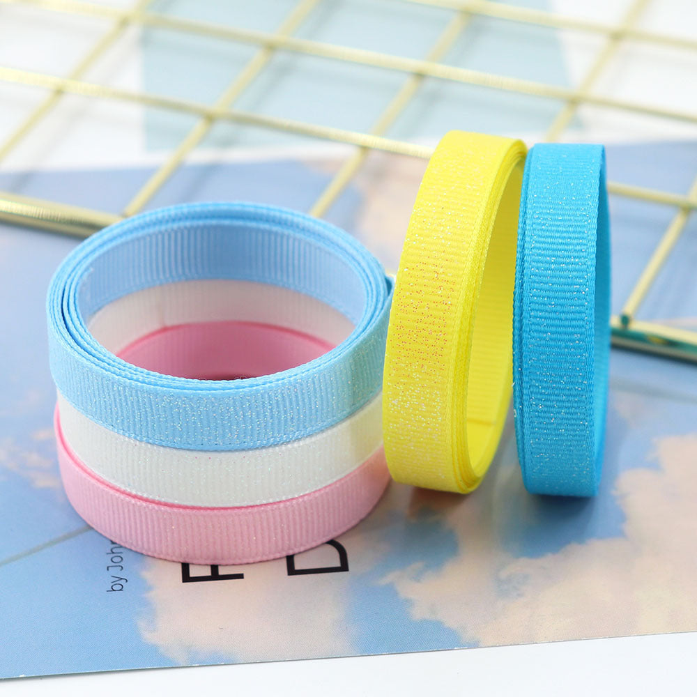 Sprinkle Colorful Glittering Powder Scene Decoration Gift Packaging Ribbed Band Silk Ribbon Webbing