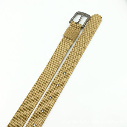 Outdoor Female Nylon Waistband Alloy Pin Buckle Belt