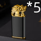 Creative Blue Flame Lighter Dolphin Dragon Tiger Double Fire Metal Winproof Lighter Inflatable Lighter