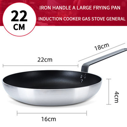 High Quality Household Flat Bottomed Aluminum Alloy Frying Pan