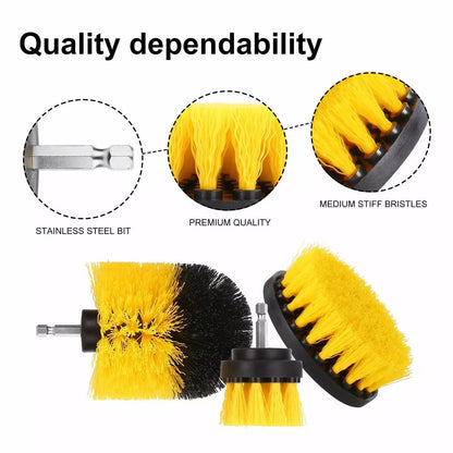 Drill Brush Attachment Scrubber Brushes Set Kit With Adapter For Car Shower Tile