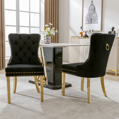 Velvet Metal Leg Dining Chair