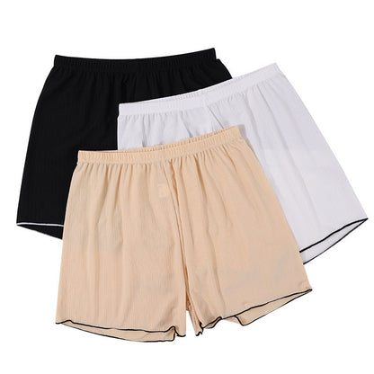 White Loose-fitting Loungewear Shorts Can Be Worn Outside