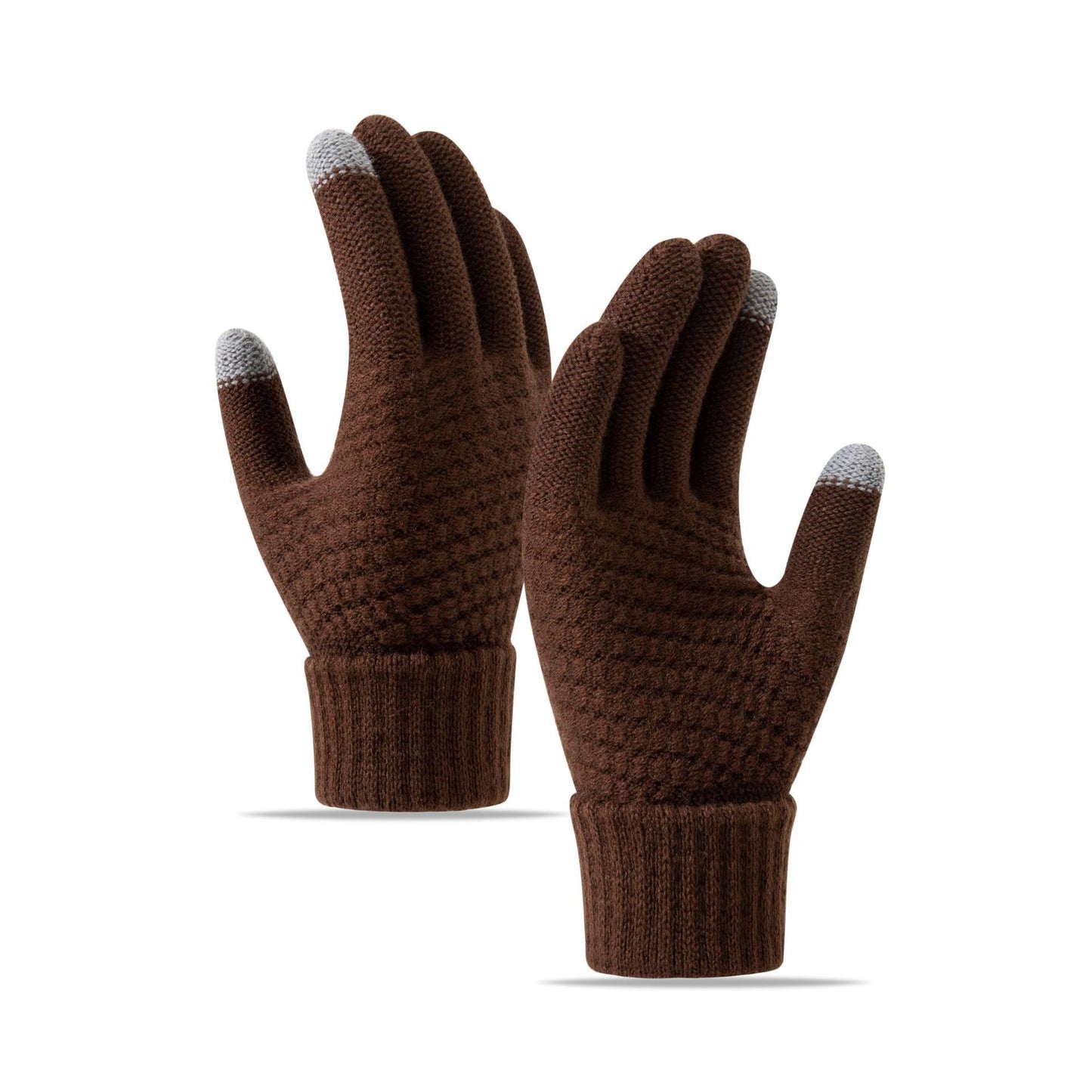 Fleece-lined Wind-proof And Cold Protection Cycling Knitted Warm Gloves