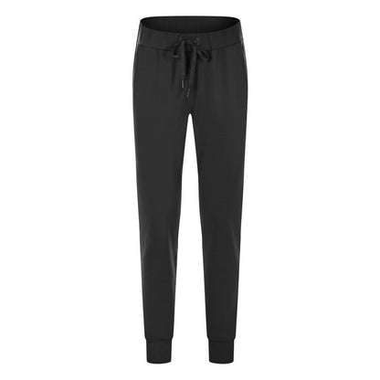 Simple Straight Sports And Leisure Elastic Ankle-tied Cropped Pants