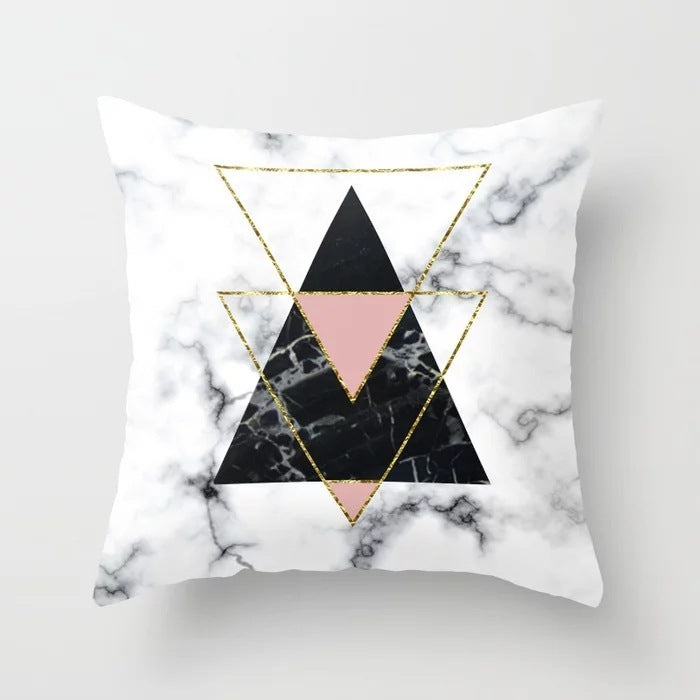 Pink Geometric Abstract Decorative Pillows Case