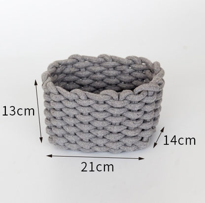 Nordic Wind Hand-woven Thick Cotton Rope Storage Box Simple Storage Basket