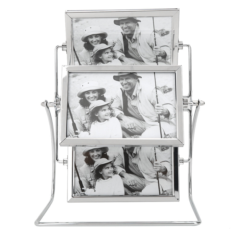 Horizontal Placement Photography Studio Rotating Metal Photo Picture Frame for 6x4in Photo