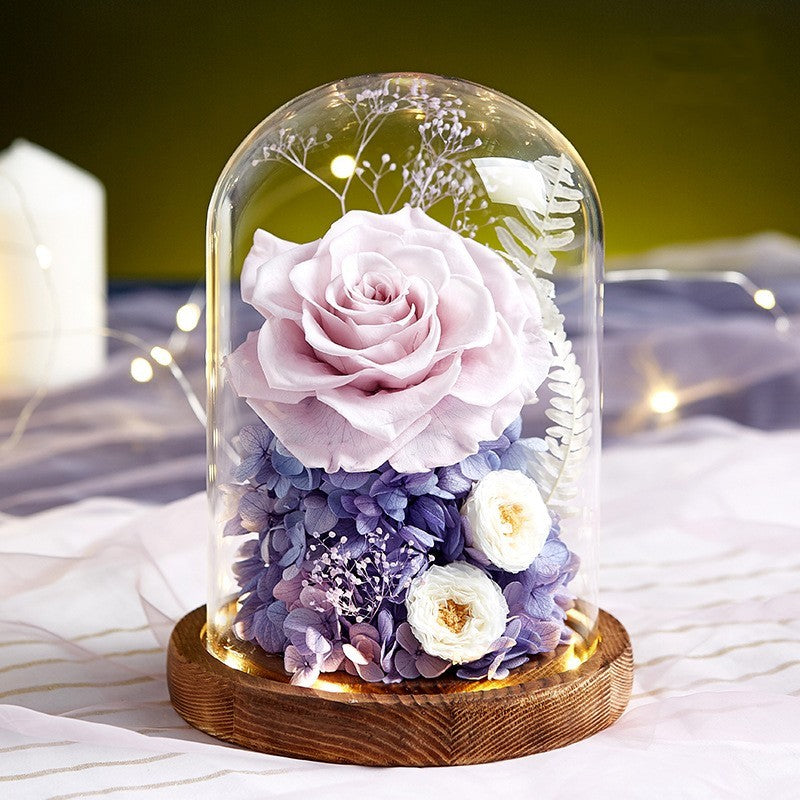 Giant Rose Eternal Life Flower Glass Cover Valentine's Day Gift