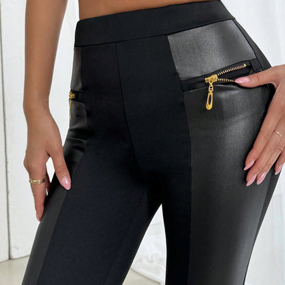 Black High Waist Stretch Feet Black Trousers Tight Pencil Magic Pants