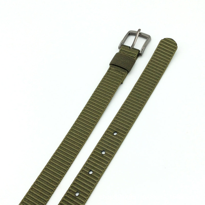 Outdoor Female Nylon Waistband Alloy Pin Buckle Belt